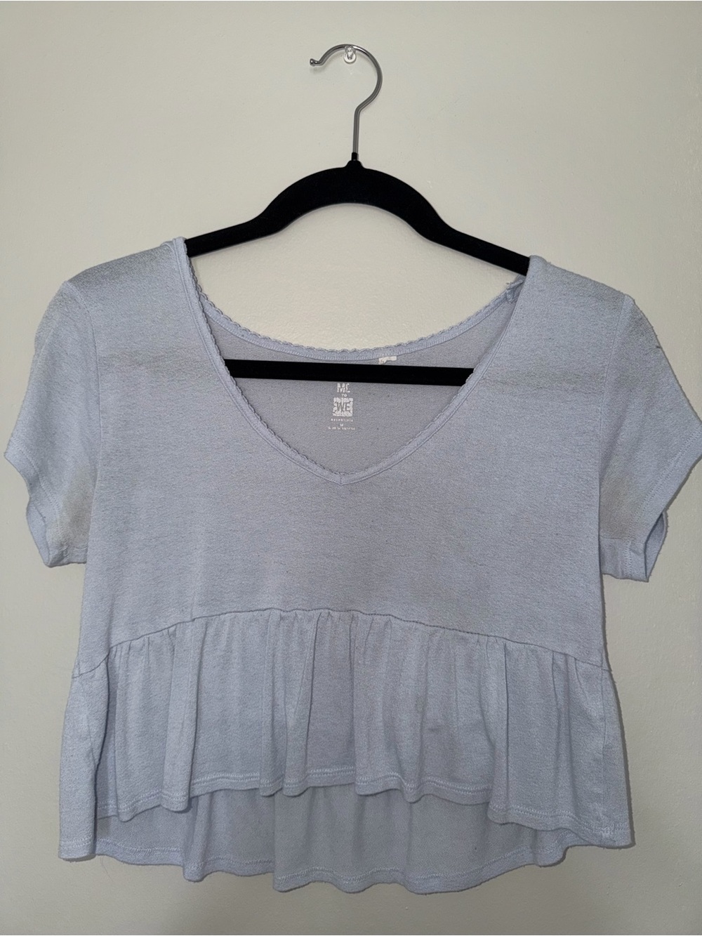Light Blue Women's Ruffle Crop Top - Unknown Brand